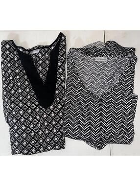 2 Catherines Womens Tops Both Black & White No Size Tags See Desc Plus Size 3-4X
